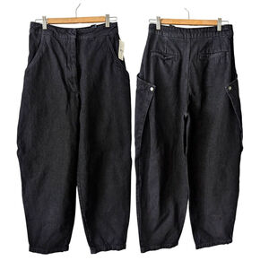 Zara ZW High Waist Snap Cargo Barrel Jeans - NWT - Black - 28 - Streetwear